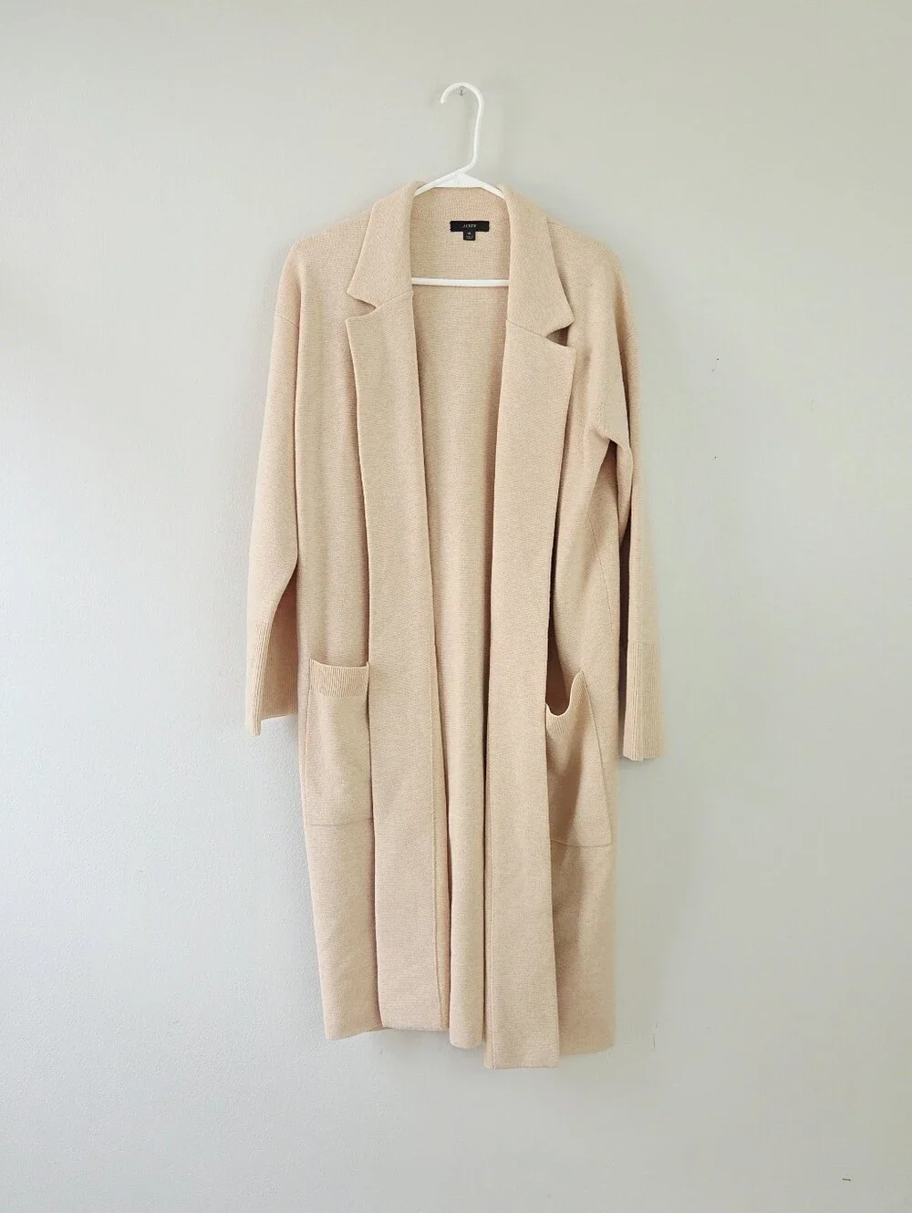 Ella open-front long sweater-blazer Heather Pale Pink Size Medium